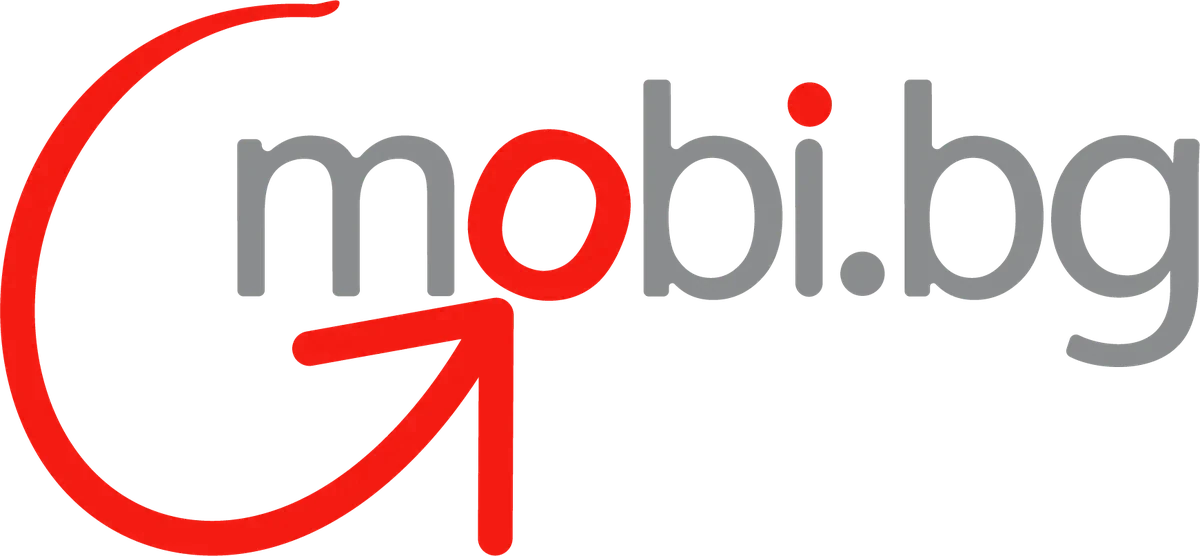 G-arrow mark and wordmark — gmobi.bg
